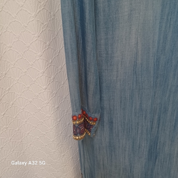 Soft Surroundings Women Size M  Light Blue Beaded Detail Fabric - Picture 12 of 17